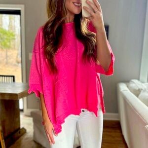 NWOT.  Pink relaxed short sleeve top